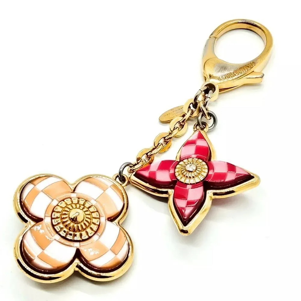 100% Auth Louis Vuitton LV Metal Resin Mosaique Bag Charm Rouge Fauviste